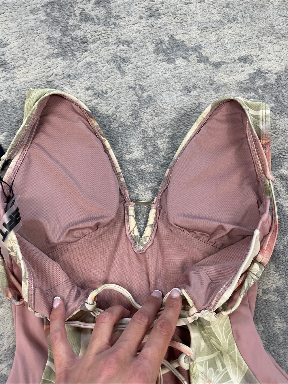 NWT TA3 Contour Cheeky Monkey One Piece Swimsuit Plungey Triangle M XLong - Picture 8 of 14
